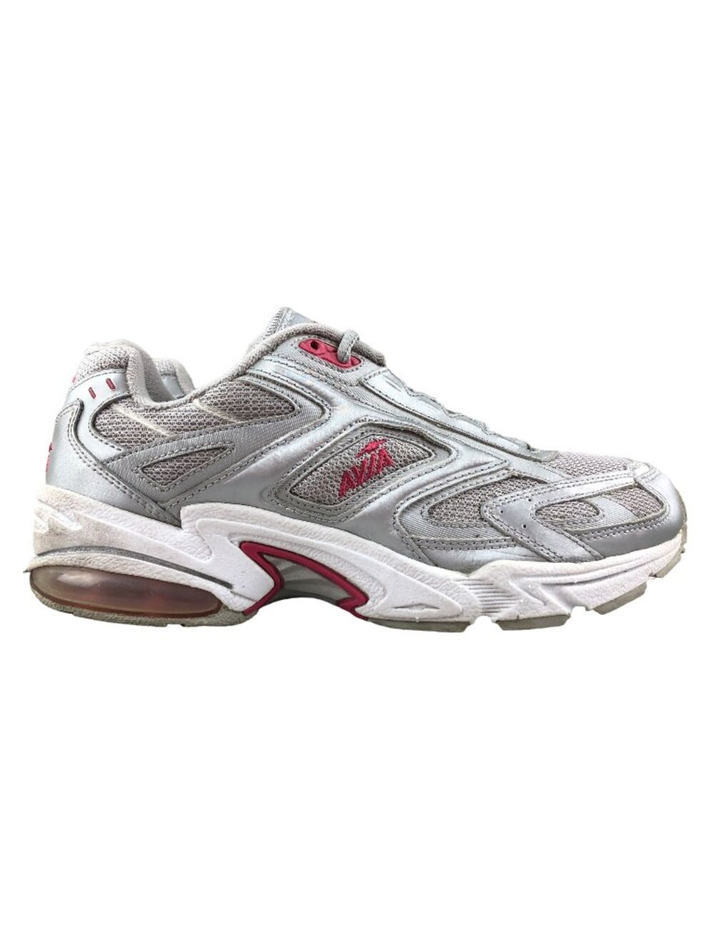 Avia Women's Size 7.5 6207 Silver Closed Toe Lace-Up Walking Sneakers Shoes
